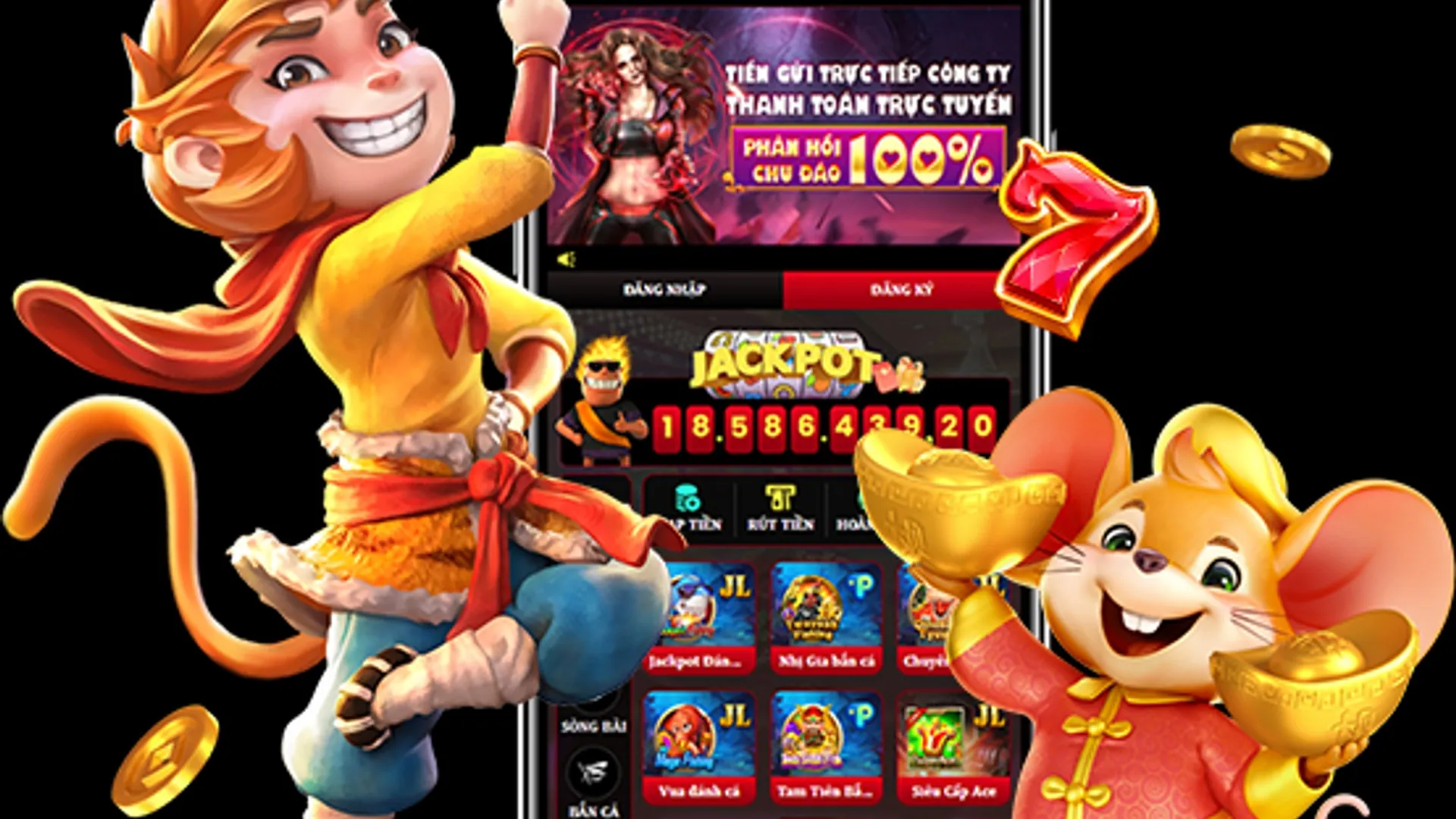 Giao diện ứng dụng lucky8 với các biểu tượng cập nhật