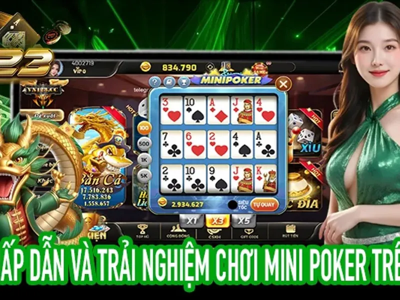 Bàn chơi Poker với chip và bài trên nền tảng lucky8